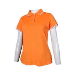 P1181 製作女裝Polo恤 衫底開叉 Polo恤專門店    橙色 P1181 製作女裝Polo恤 衫底開叉 Polo恤專門店    橙色